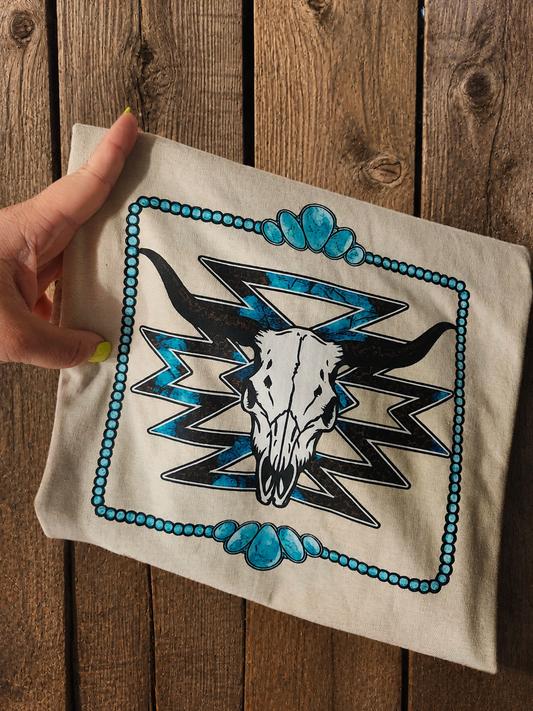 Turquoise skull shirt
