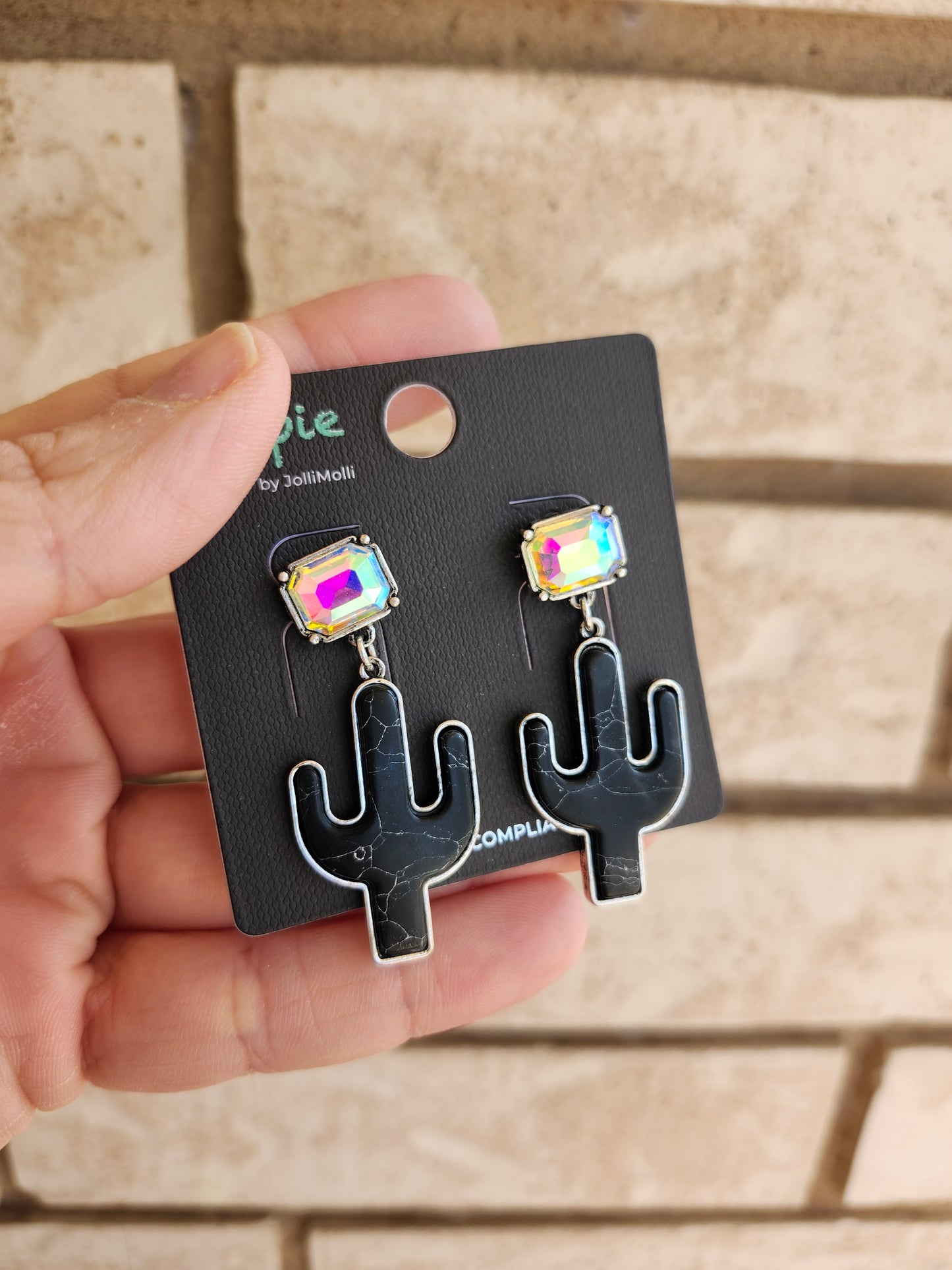 Black Cactus ab earrings
