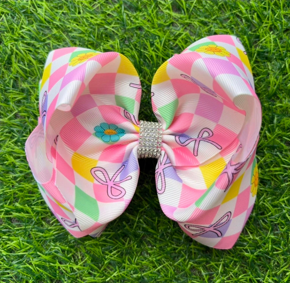 Smiley face flower bows