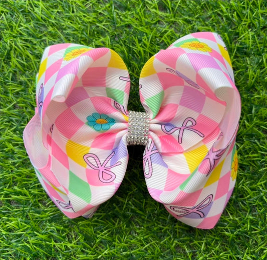 Smiley face flower bows