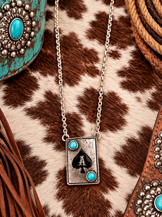 Letter a card necklace