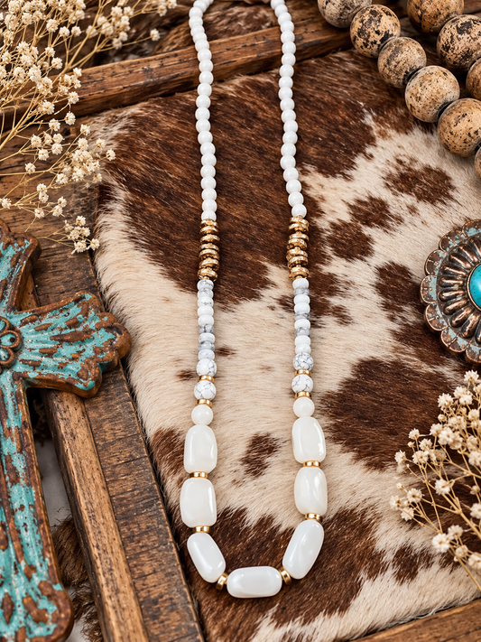 White bead necklace