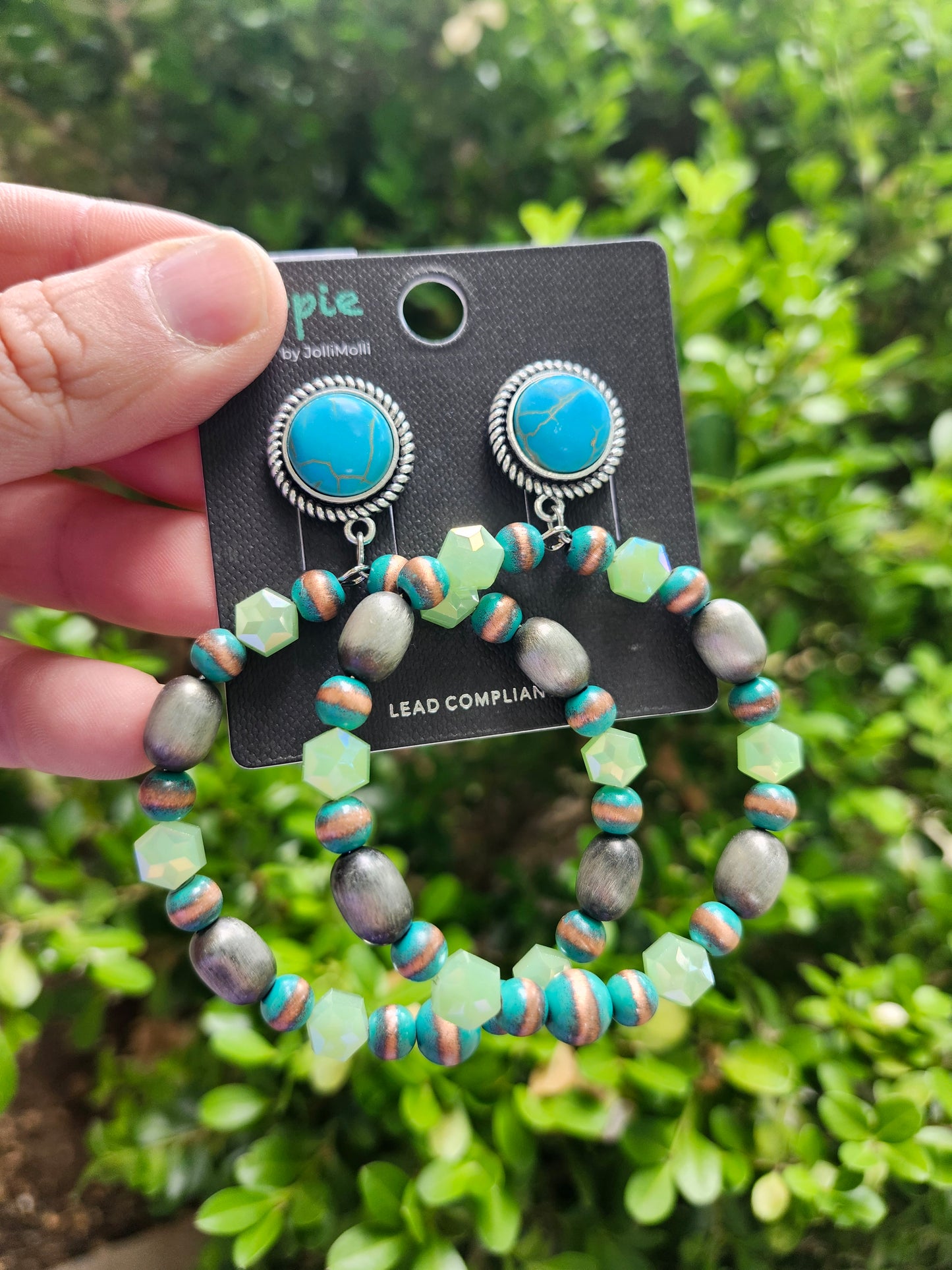 Turquoise green earrings