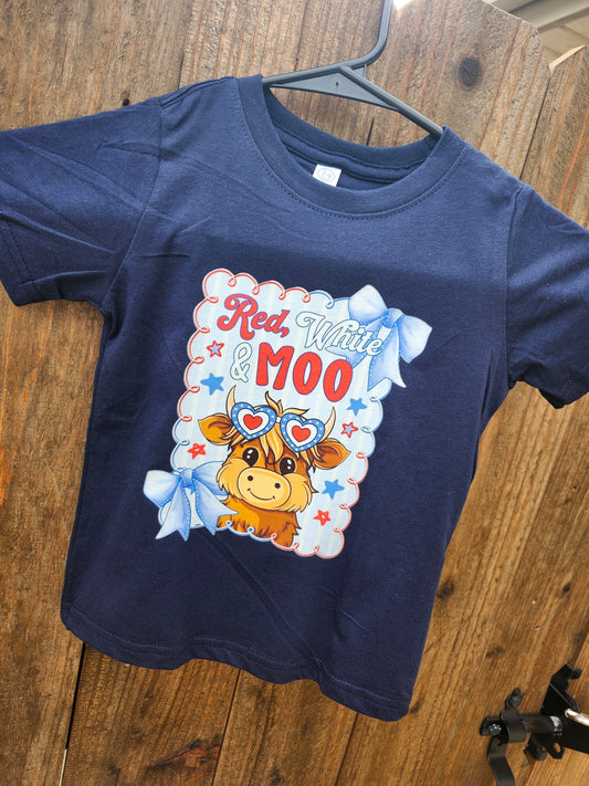 Red white & moo shirt