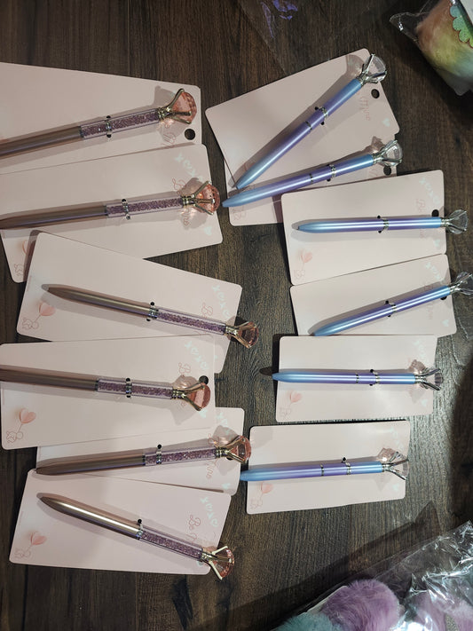 Blue and pink diamond pens