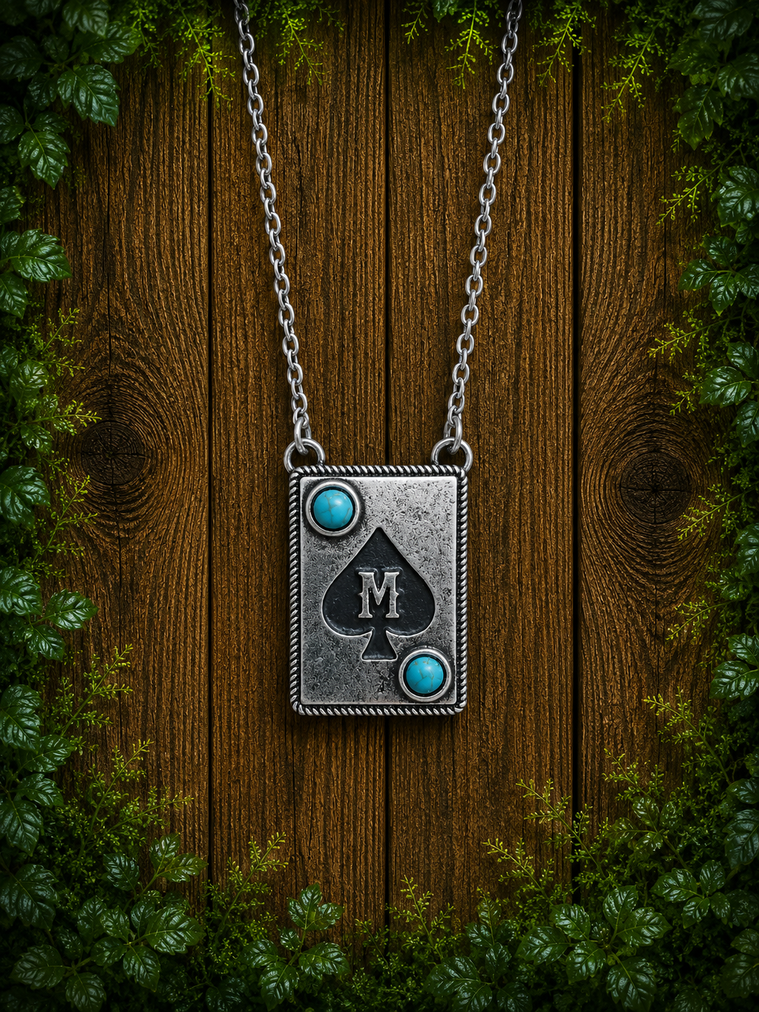 Letter card M necklace