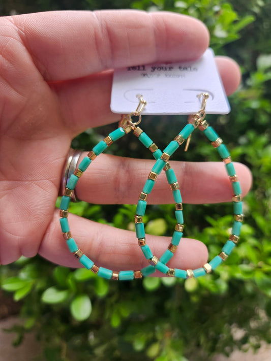 Turquoise gold earrings