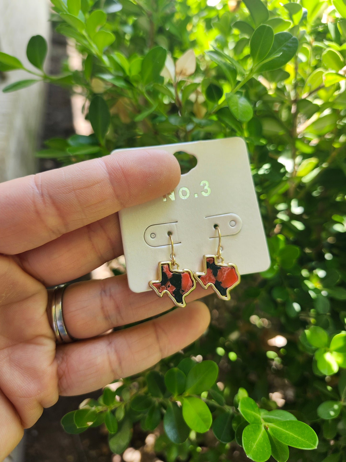 Pink tx earrings 1