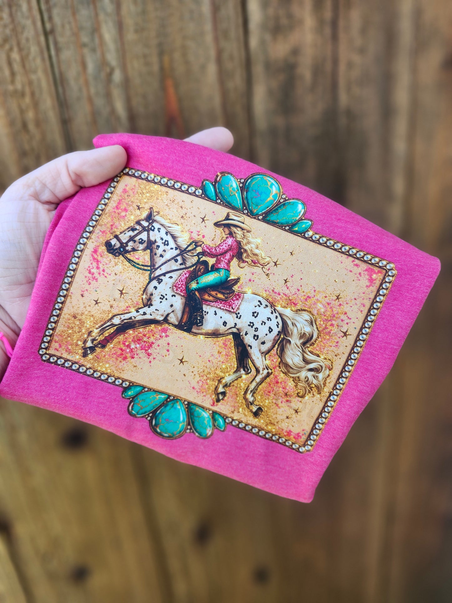Turquoise horse shirt