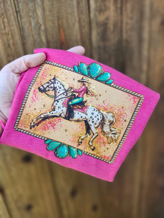 Turquoise horse shirt