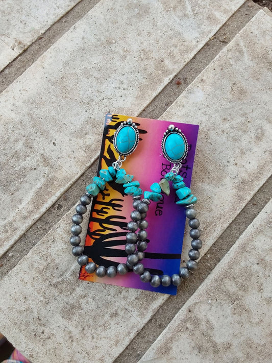 Turquoise rocks earrings