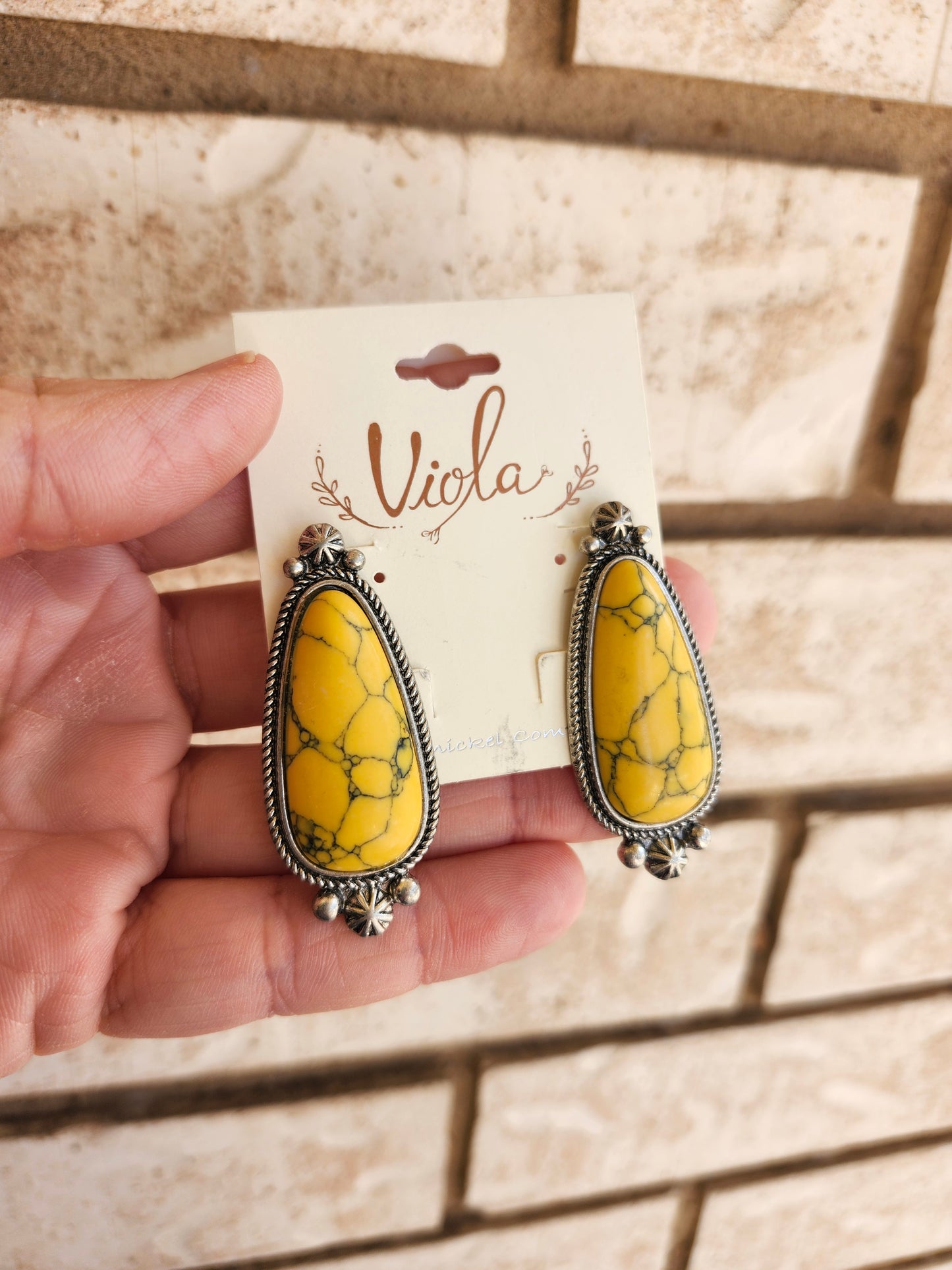 Yellow stone earrings