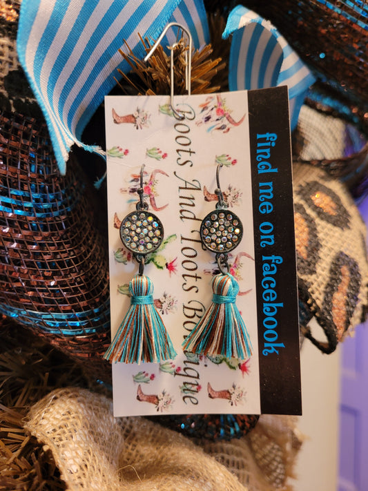 Turquoise fringe earrings