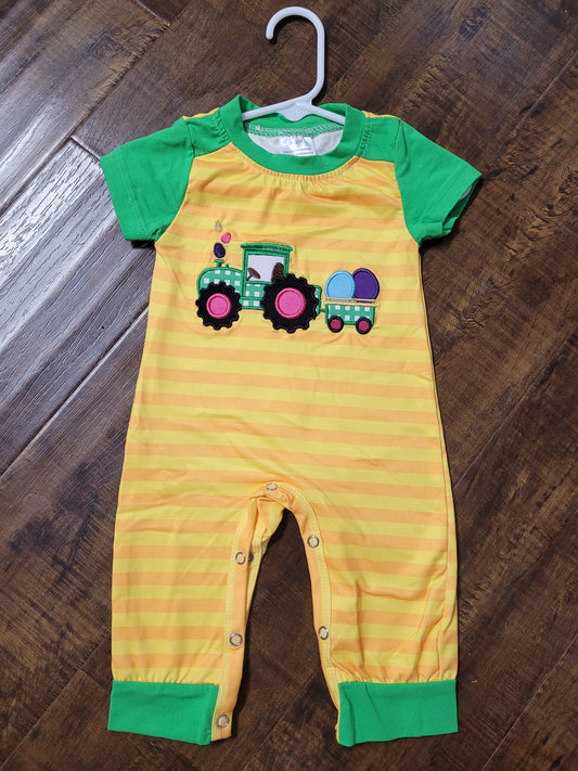 Easter boys tractor romper