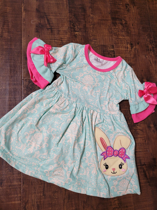 Easter bunny dress pink bows