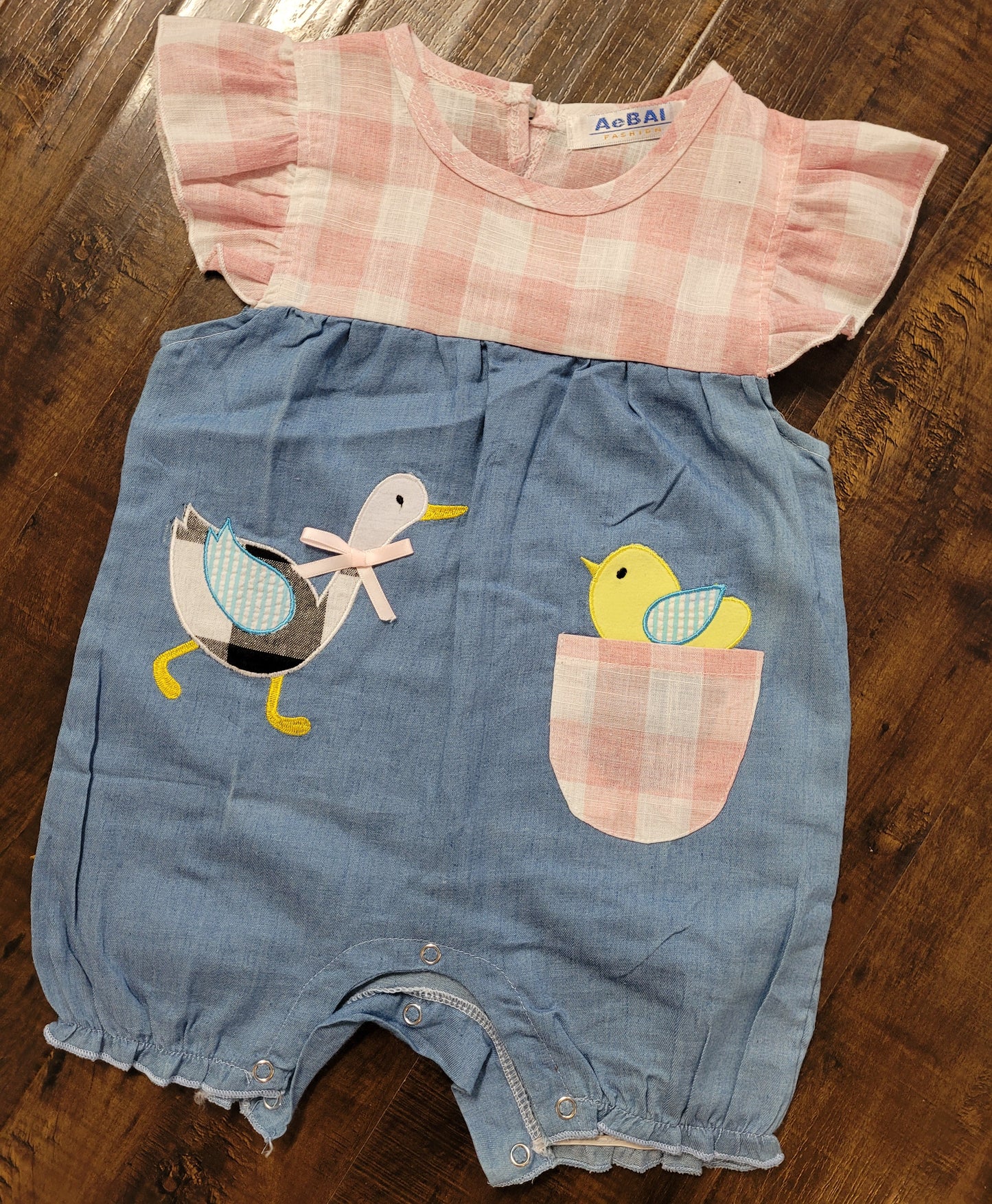 Easter duck and chick romper