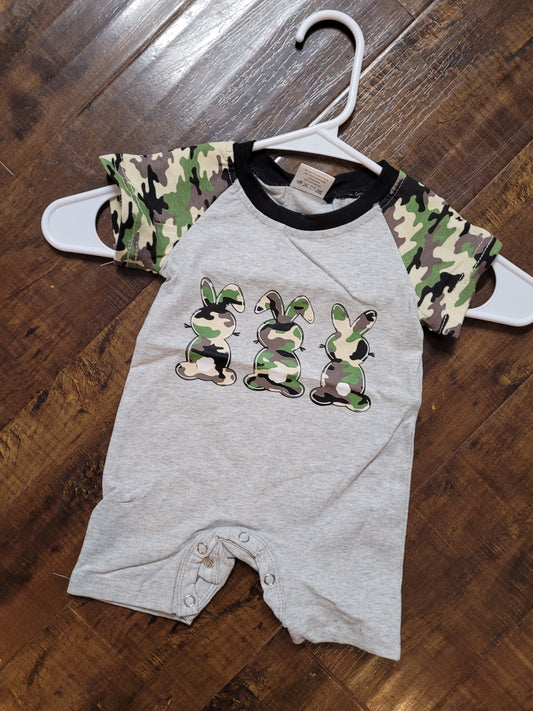 Camo easter boys romper