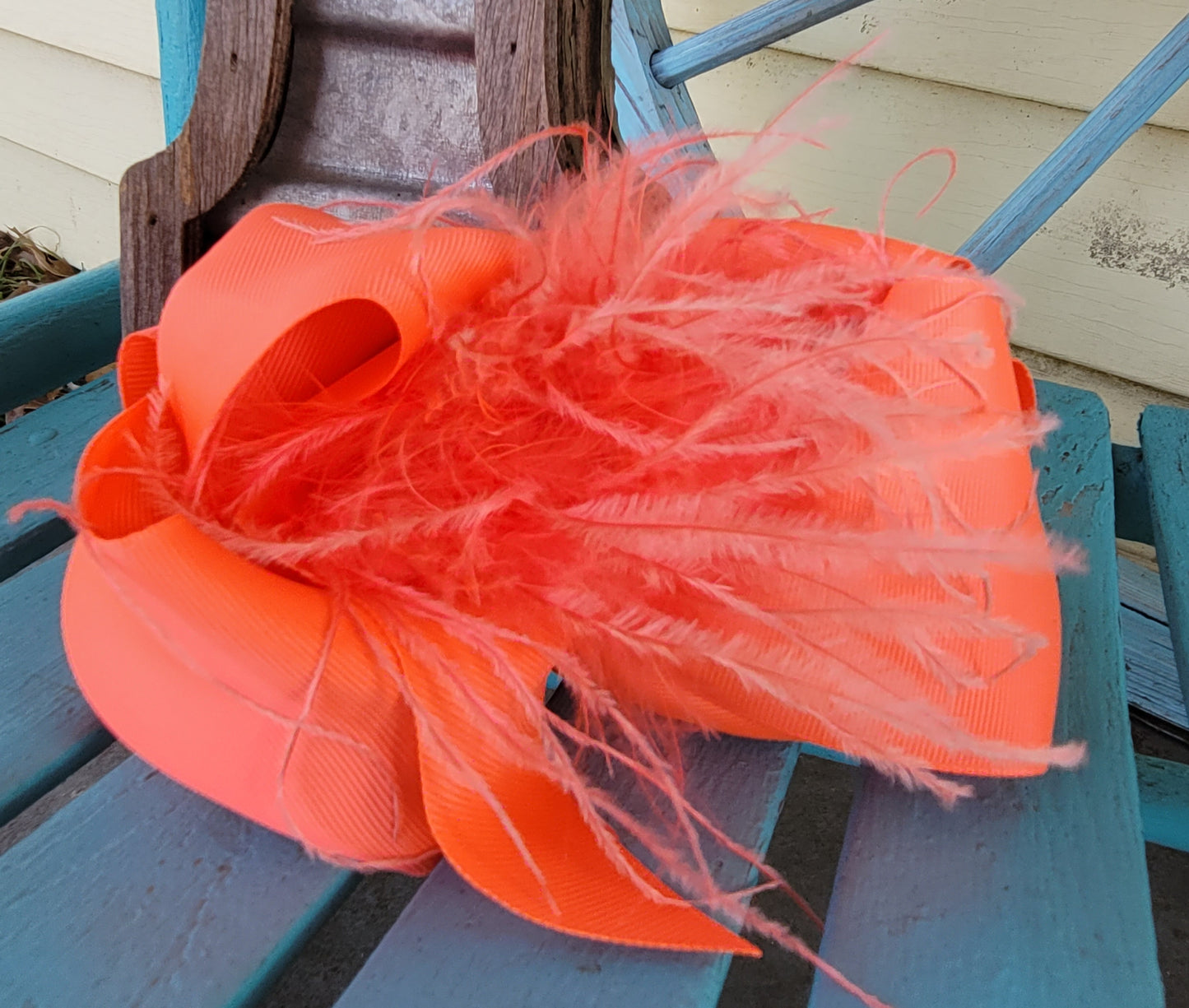 Coral feather bow