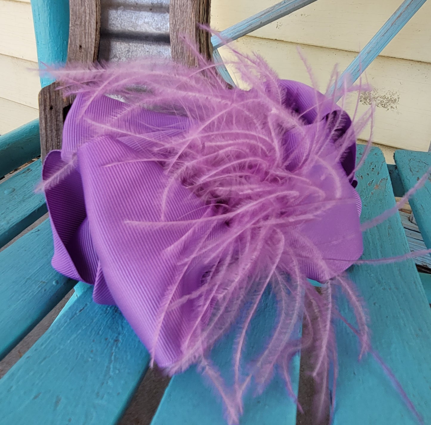 Lavender feather bow