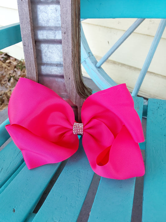 Hot pink diamond bow