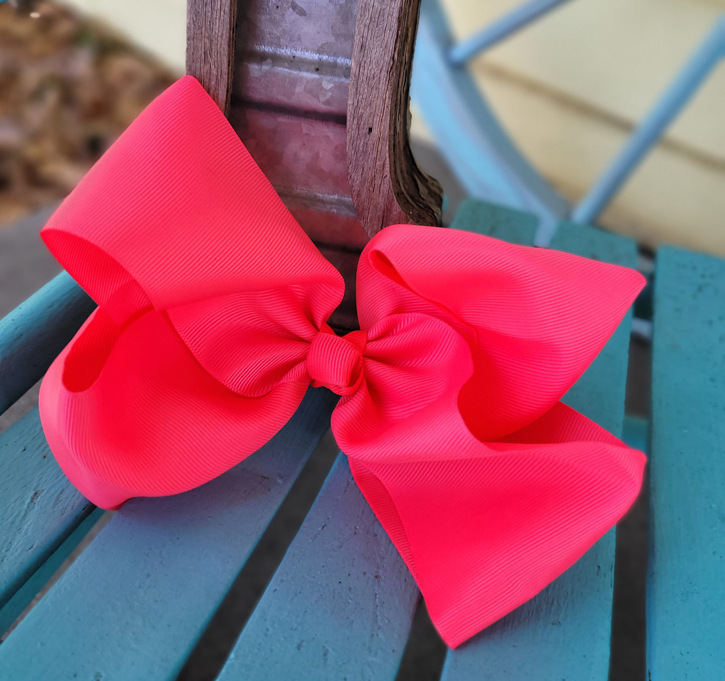 Neon pink bow