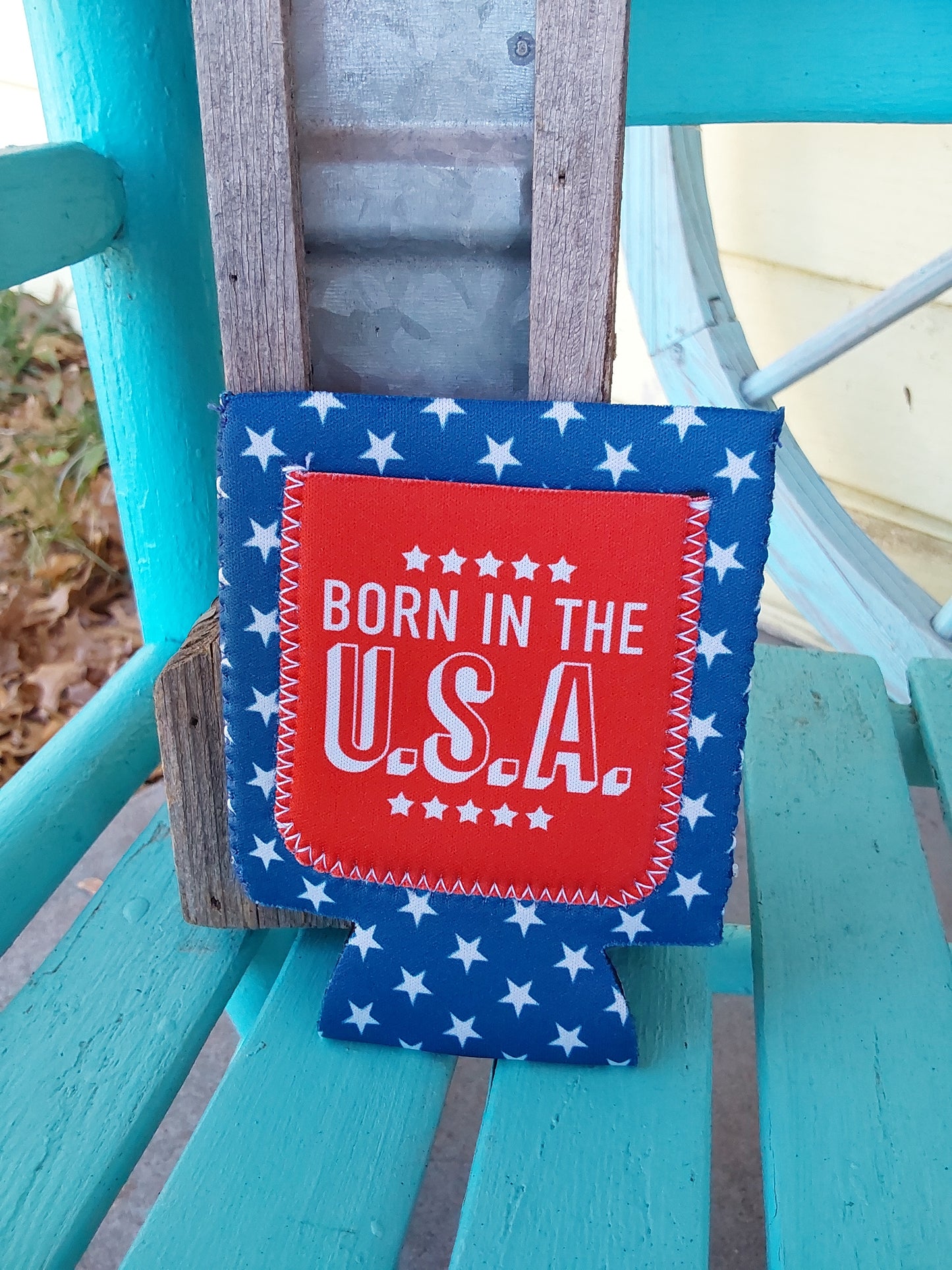 Born in the USA pocket small can koozie