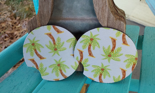 Palm trees car coasters