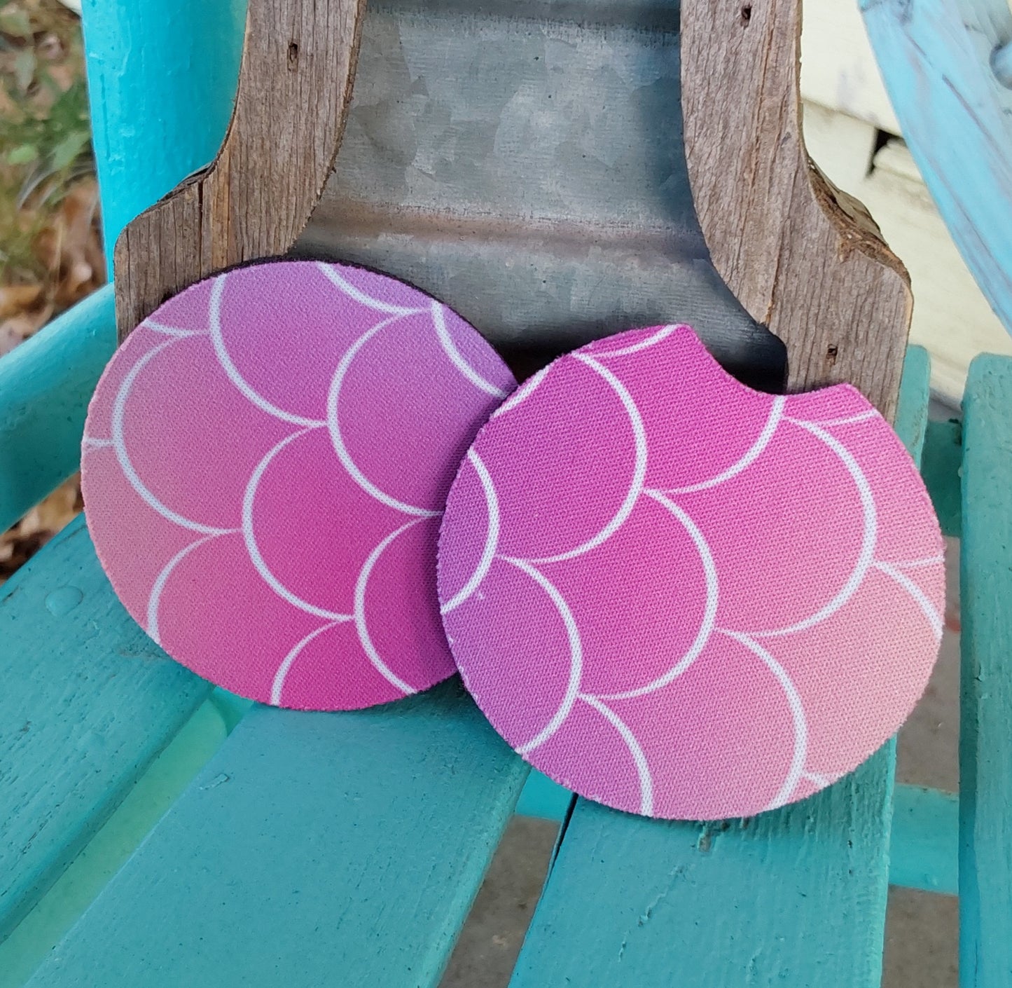 Purple scales car coasters