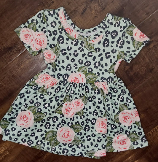 Mint rose dress