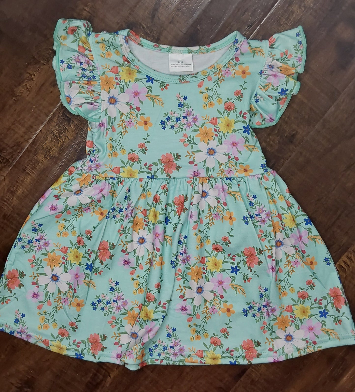 Spring flower mint dress