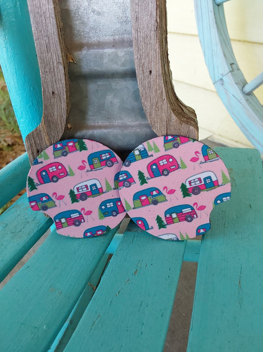 Pink camper car coasters