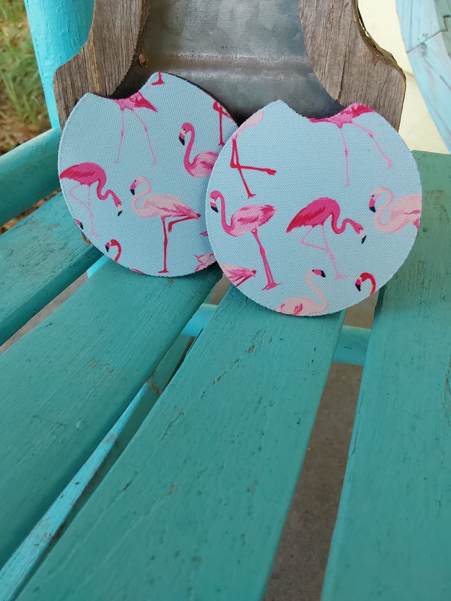 Flamingo car coasters