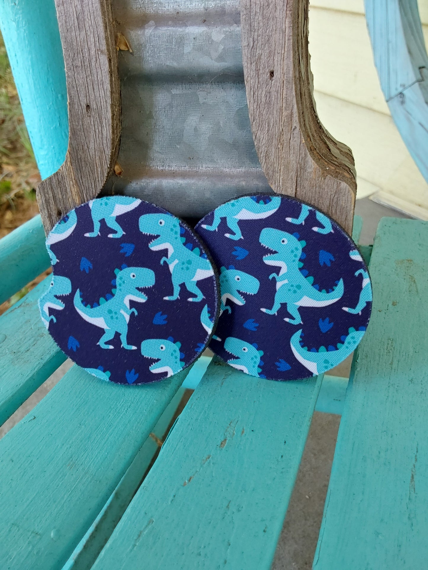 Blue dinosaur car coaster