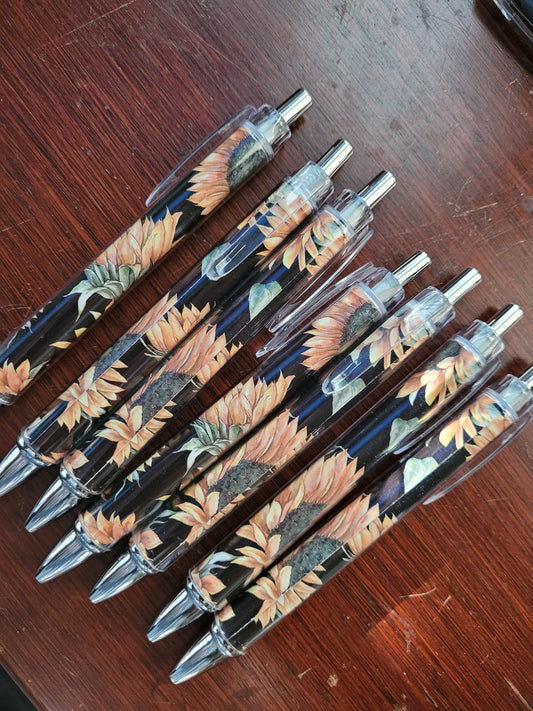 Big sunflower pens