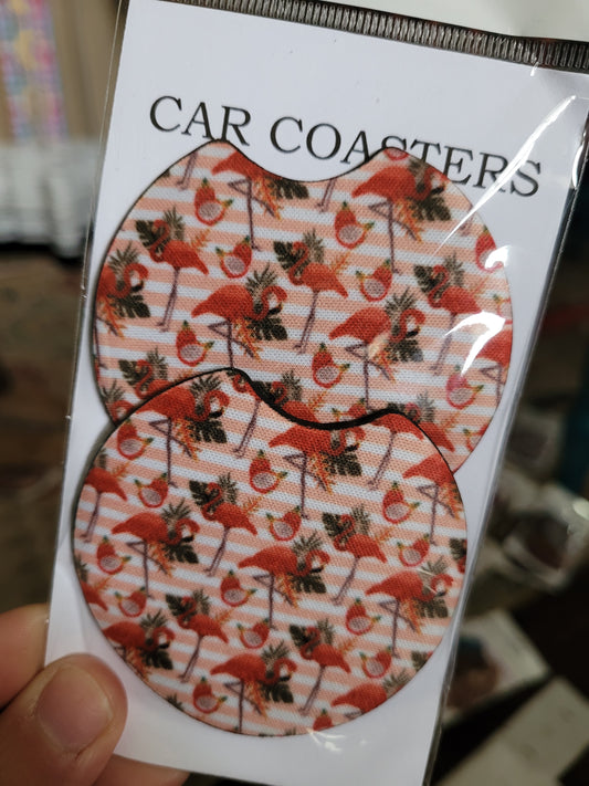 Flamingo car coaster