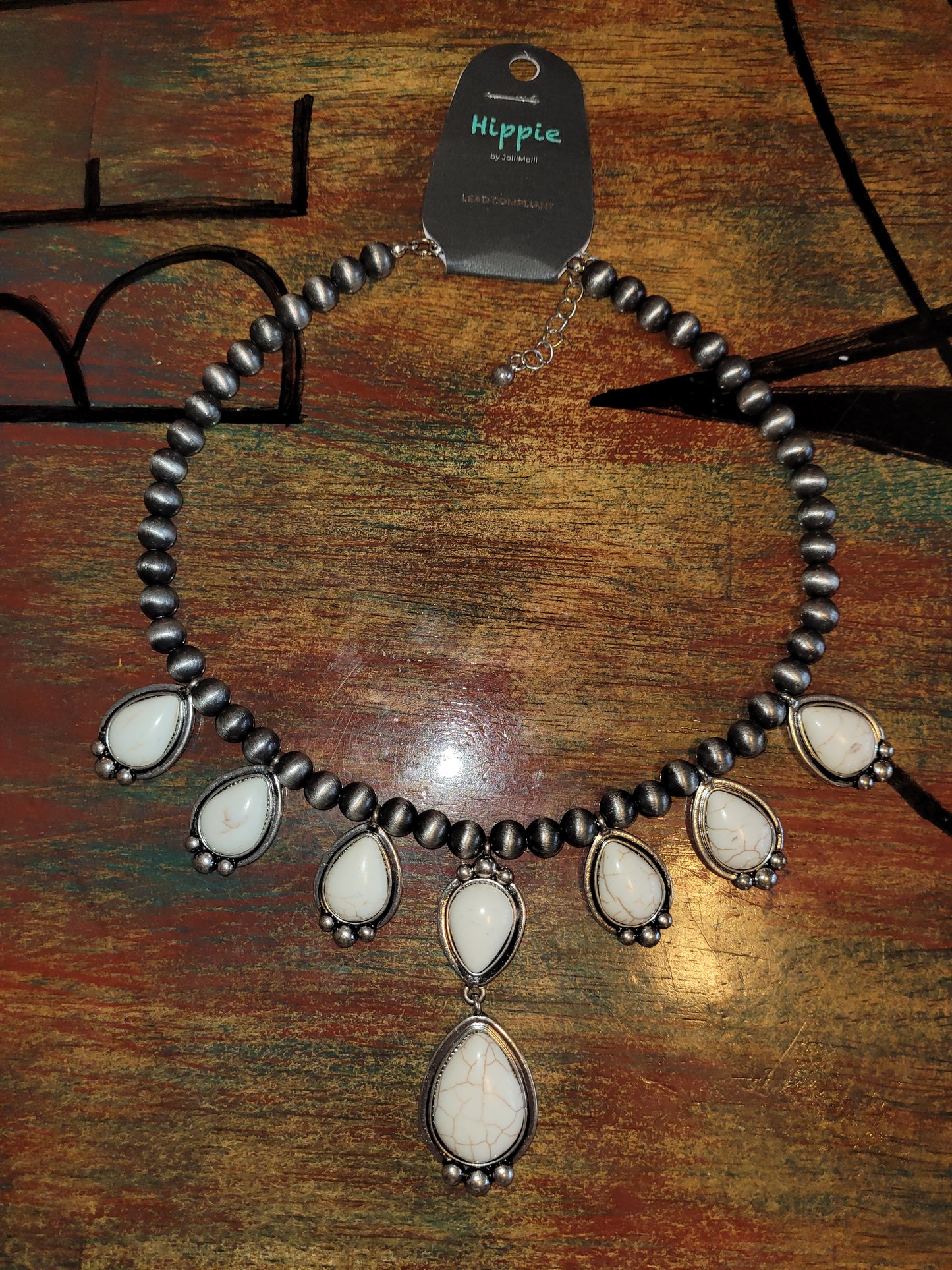 White stone necklace