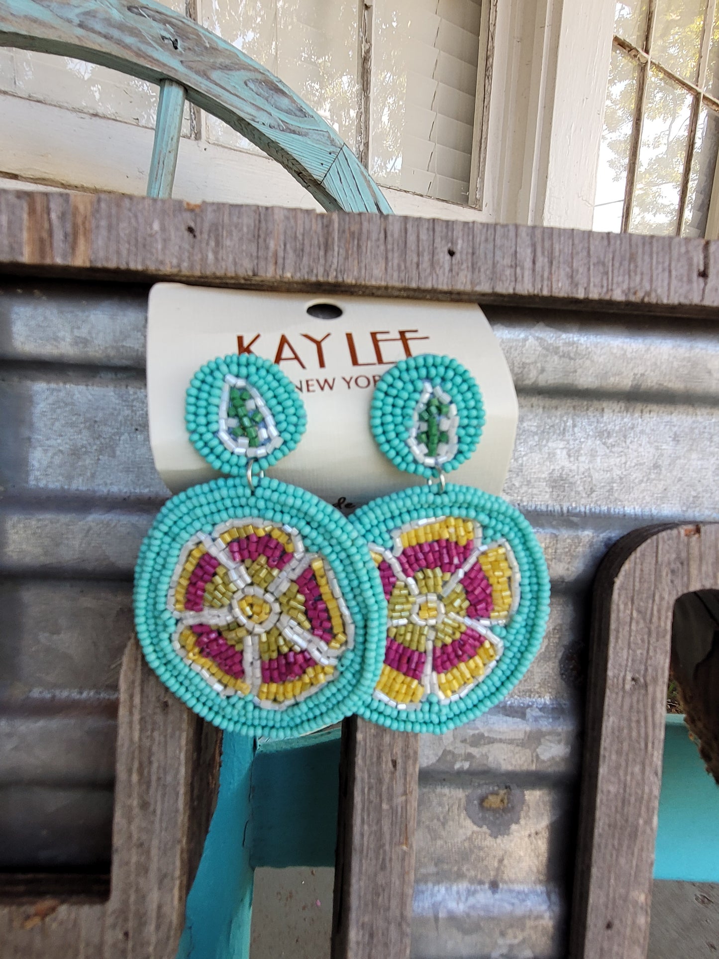 Turquoise flower earrings