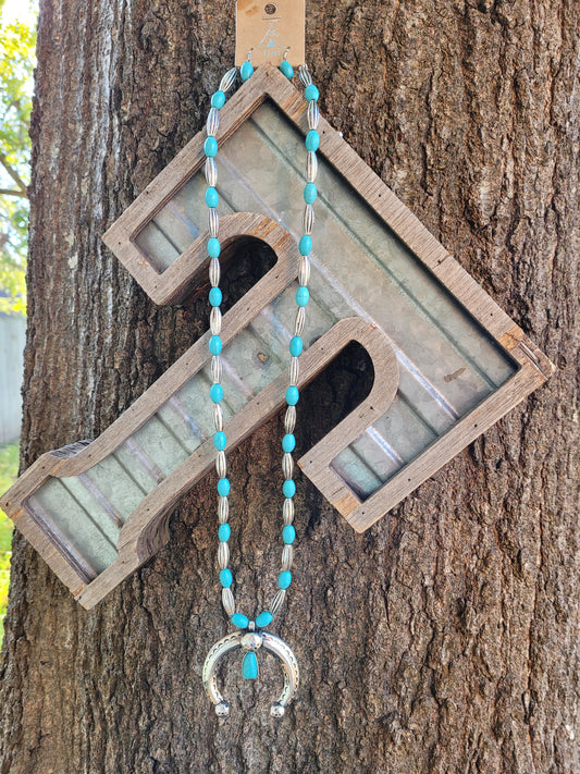 Turquoise half moon necklace