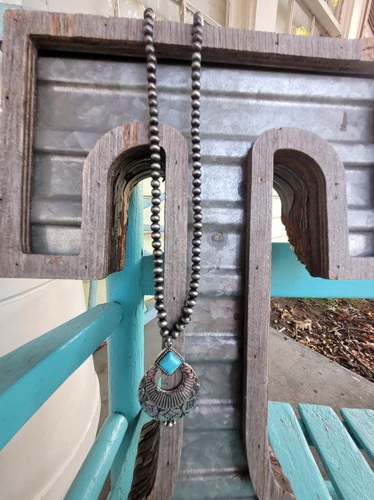 Turquoise square necklace