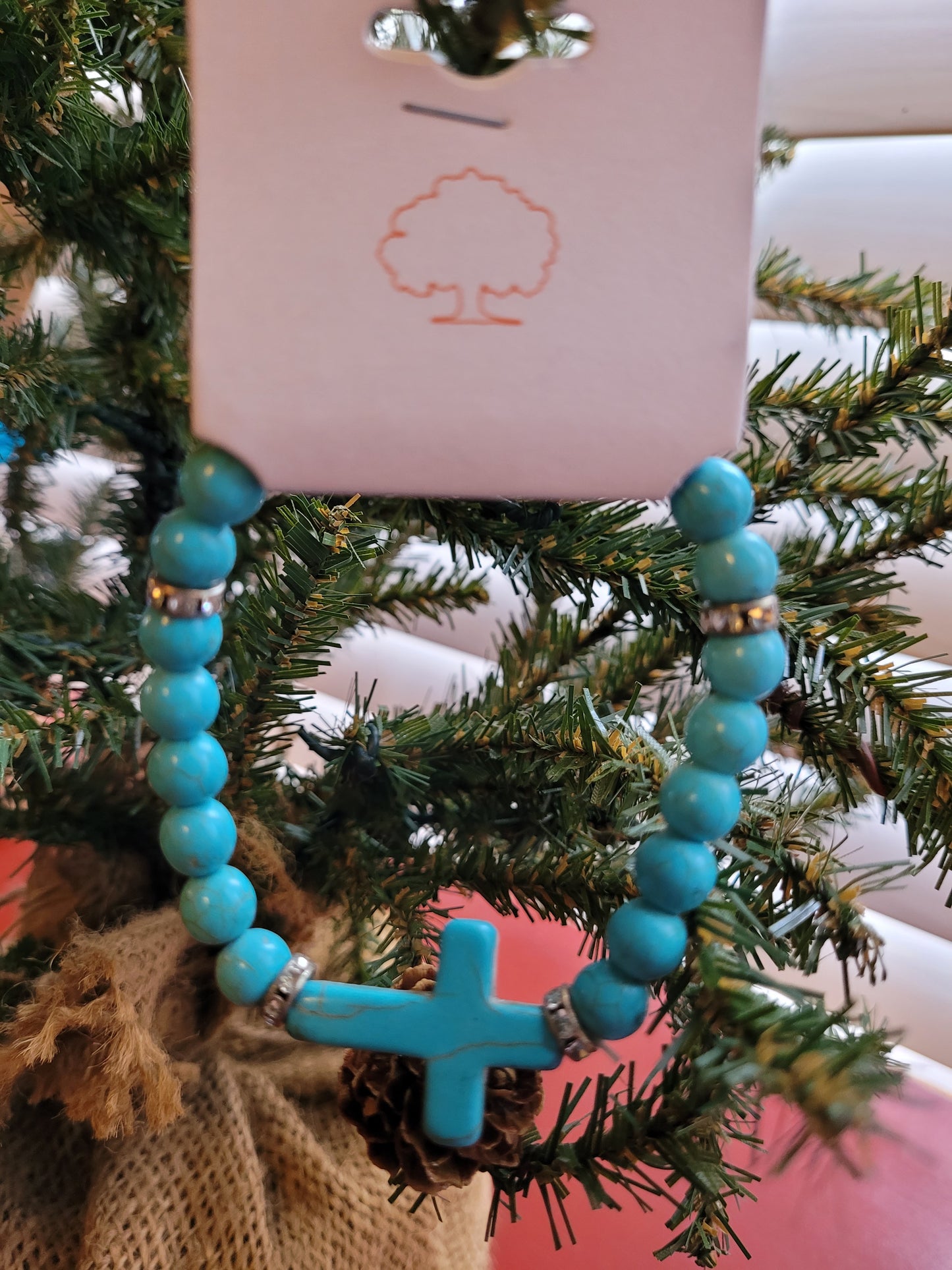 Turquoise cross bracelet