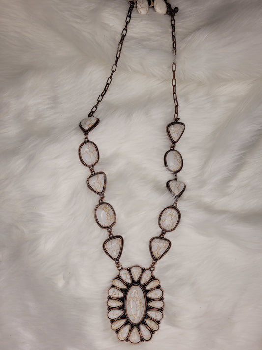 White stone necklace