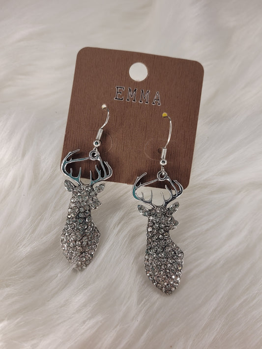 Diamond deer earrings