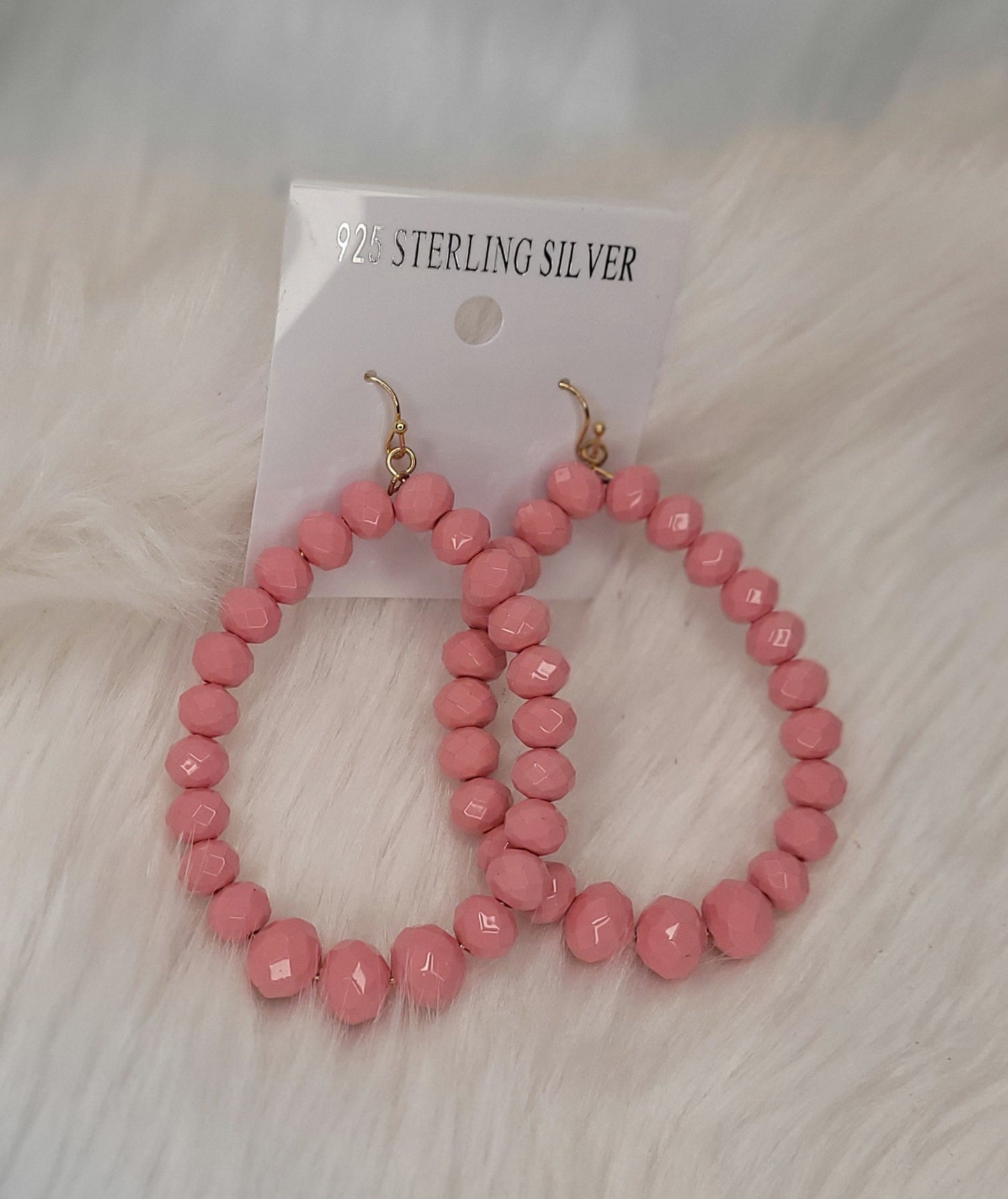 Light pink bead earrings