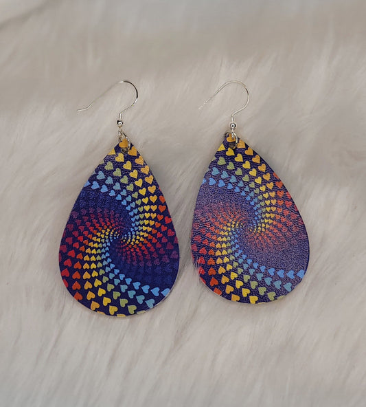 Colorful heart earrings