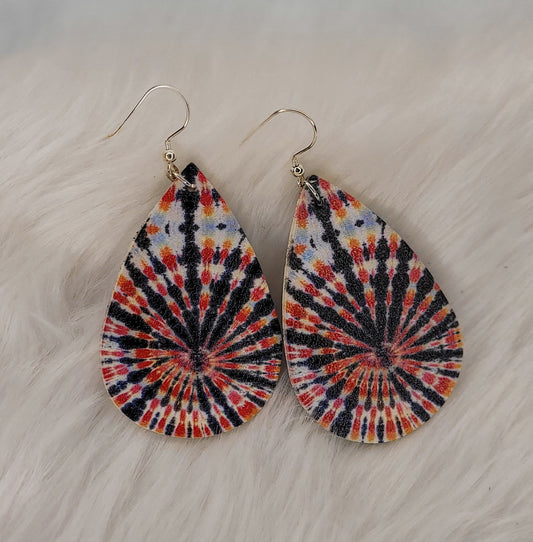 4th of july tye dye earrings