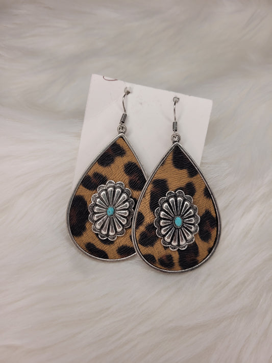 Cheetah turquoise earrings