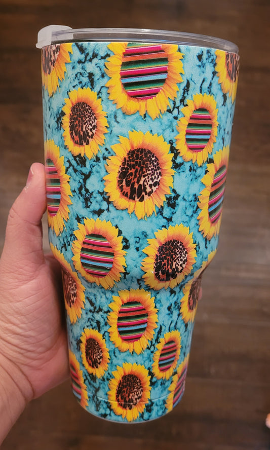 Sunflower serape 30oz cup