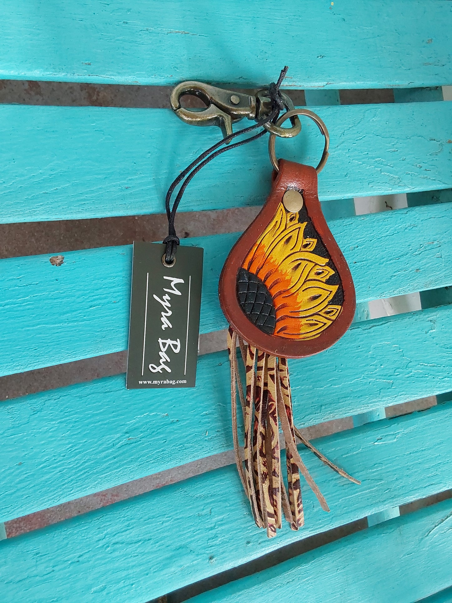 Creddit hand tooled leather myra keyfob