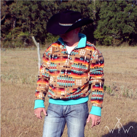 Western Pullover brown aztex