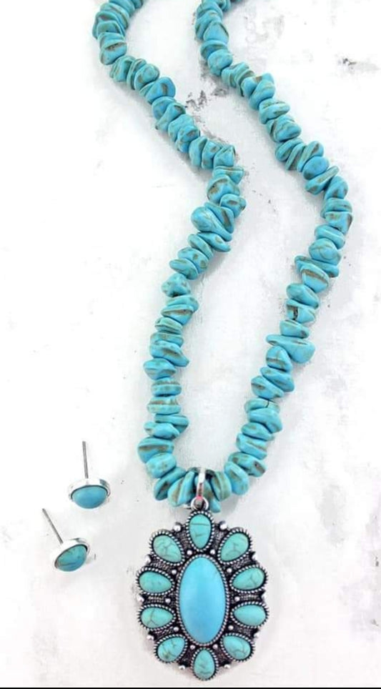 Turquoise stone necklace